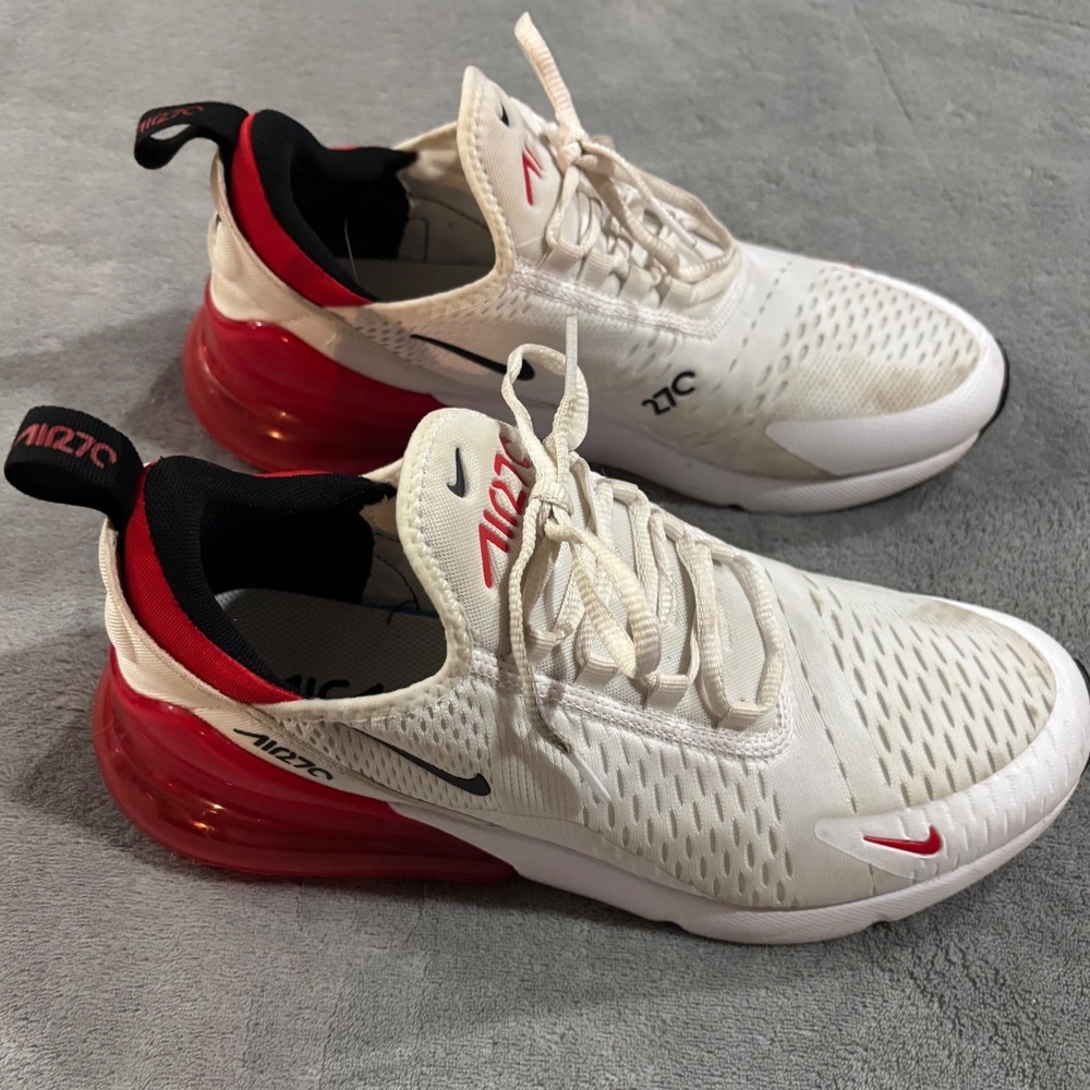 Nike Air Max 270 White University Red Black BV2523-100 Mens Size 9